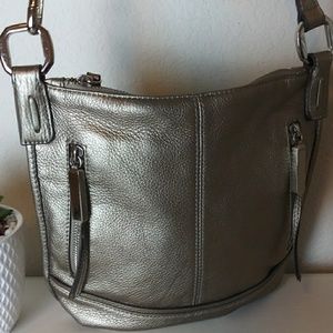 B. Makowsky Metallic Gold Leather Purse